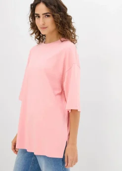 bonprix Shirts & Tops|Zweiteiler & Sets|Longshirt aus Interlock softrosa