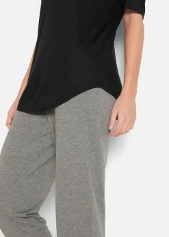 bonprix Nachhaltigere Materialien|Shirts & Tops|Longshirt aus softer Viskose, 2er-Pack schwarz+weiß