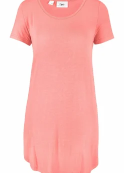 bonprix Shirts & Tops|Basics|Longshirt aus softer Viskose hellkoralle