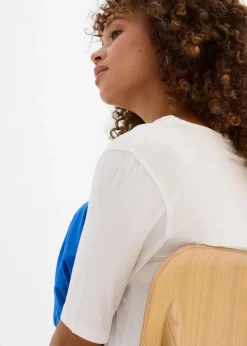 bonprix Nachhaltigere Materialien|Shirts & Tops|Longshirt aus softer Viskose wollweiß