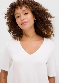 bonprix Nachhaltigere Materialien|Shirts & Tops|Longshirt aus softer Viskose wollweiß