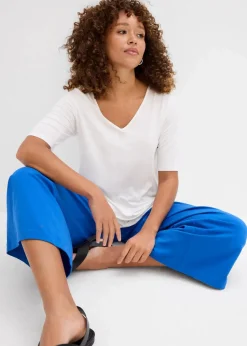 bonprix Nachhaltigere Materialien|Shirts & Tops|Longshirt aus softer Viskose wollweiß