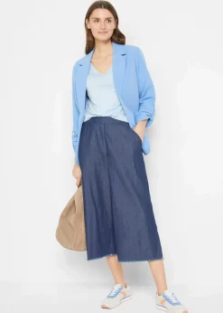 bonprix Basics|Shirts & Tops|Longshirt aus softer Viskose, 2er-Pack hellblau+dunkelblau