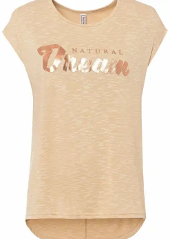 bonprix Shirts & Tops|Longshirt aus Viskose-Mix beige meliert