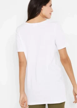 bonprix Shirts & Tops|Basics|Long-Shirt, 2er-Pack dunkelblau/weiß