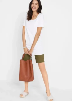 bonprix Shirts & Tops|Basics|Long-Shirt, 2er-Pack dunkelblau/weiß