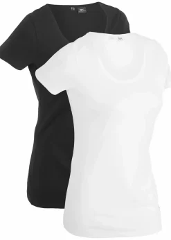 Longshirt mit Schriftzug (2er Pack)|bonprix Outlet