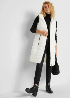 bonprix Jacken & Mäntel|Bekleidung·Hosen|Longsteppweste wollweiß