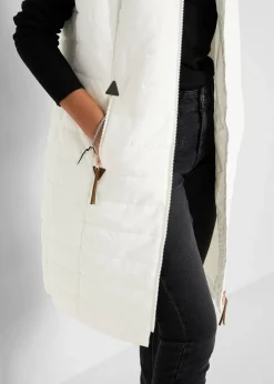 bonprix Jacken & Mäntel|Bekleidung·Hosen|Longsteppweste wollweiß