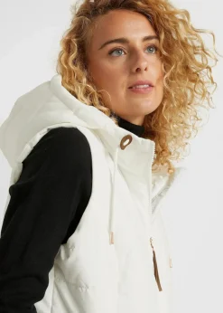 bonprix Jacken & Mäntel|Bekleidung·Hosen|Longsteppweste wollweiß