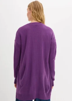 bonprix Pullover & Strickjacken|Basics|Longstrickjacke steingrau