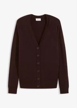 bonprix Nachhaltigere Materialien|Pullover & Strickjacken|Longstrickjacke aus softem Viskose-Mix dunkelbraun