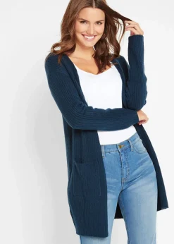 Longstrickjacke in breiter Rippenstruktur|bonprix New