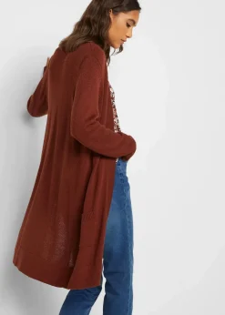 bonprix Bekleidung·Röcke|Bekleidung·Jeans|Longstrickjacke, Langarm mahagonibraun