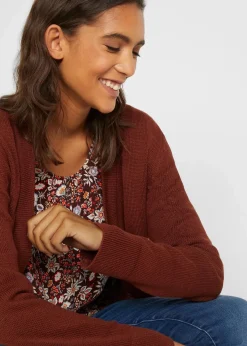 bonprix Bekleidung·Röcke|Bekleidung·Jeans|Longstrickjacke, Langarm mahagonibraun