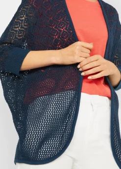 Longstrickjacke mit Lochmuster|bonprix Clearance