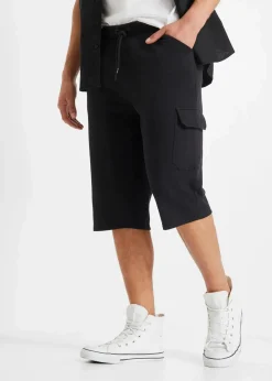 Long-Sweat-Cargobermuda aus reiner Baumwolle, Regular Fit|bonprix