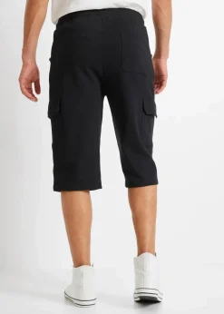 Long-Sweat-Cargobermuda aus reiner Baumwolle, Regular Fit|bonprix
