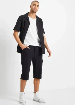 Long-Sweat-Cargobermuda aus reiner Baumwolle, Regular Fit|bonprix