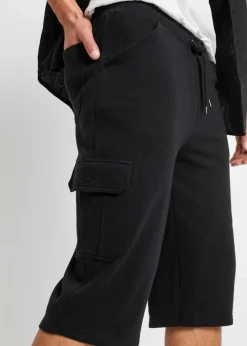 Long-Sweat-Cargobermuda aus reiner Baumwolle, Regular Fit|bonprix