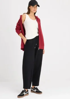 bonprix Sweat|Basics|Long-Sweatjacke pflaumenrot