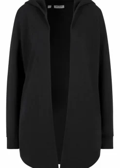 bonprix Bekleidung·Blusen & Tuniken|Sweat|Long-Sweatjacke aus Baumwoll-Mix schwarz