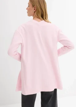 Long-Sweatjacke aus weichem Baumwoll-Mix|bonprix Outlet