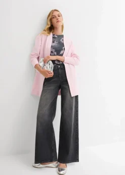 Long-Sweatjacke aus weichem Baumwoll-Mix|bonprix Outlet