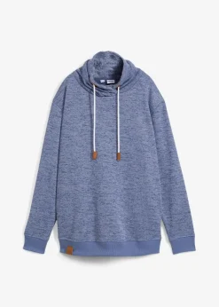 bonprix Sweat|Bekleidung·Blusen & Tuniken|Long-Sweatshirt mattblau meliert