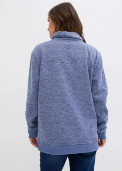 bonprix Sweat|Bekleidung·Blusen & Tuniken|Long-Sweatshirt mattblau meliert