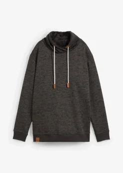 bonprix Bekleidung·Blusen & Tuniken|Sweat|Long-Sweatshirt anthrazit meliert meliert