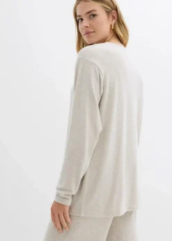 Long-Sweatshirt in Strickoptik|bonprix Online
