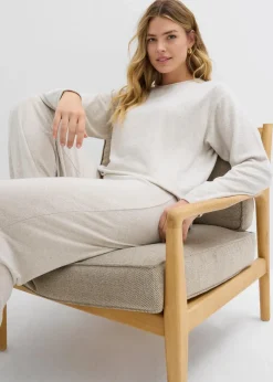 Long-Sweatshirt in Strickoptik|bonprix Online
