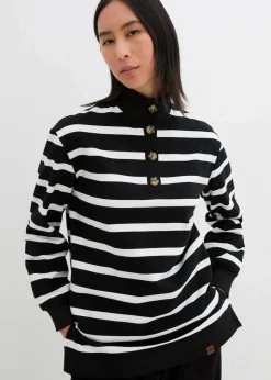 Longsweatshirt mit Troyer-Kragen|bonprix Hot