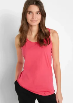 bonprix Shirts & Tops|Basics|Long-Top aus reiner Baumwolle (5er Pack) hibiskuspink + hellgrau meliert + weiß + schwarz + dunkelblau