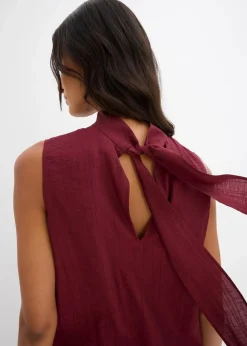 bonprix Shirts & Tops|Zweiteiler & Sets|Long-Top aus strukturiertem Viskose-Mix ahornrot