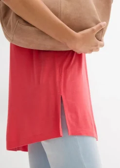 bonprix Shirts & Tops|Long-Top aus Viskose-Leinen-Mix paradiespink