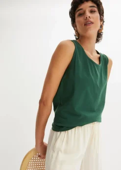 bonprix Shirts & Tops|Basics|Long-Top, 2er-Pack dunkelgrün+selleriegrün