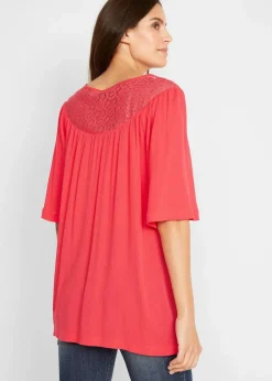 bonprix Bekleidung·Jacken & Mäntel|Blusen & Tuniken|Long-Tunika aus Crinkle, halbarm hummer