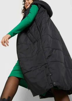 bonprix Bekleidung·Hosen|Nachhaltigere Materialien|Longweste schwarz