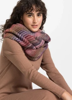 bonprix Schals & Tücher|Schuhe & Accessoires In Spezialgrößen·Tücher & Ponchos|Loop Schal rosa/pink/lila/taupe gestreift