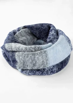 bonprix Schals & Tücher|Schuhe & Accessoires In Spezialgrößen·Tücher & Ponchos|Loop Schal puderblau/tiefseeblau/grau