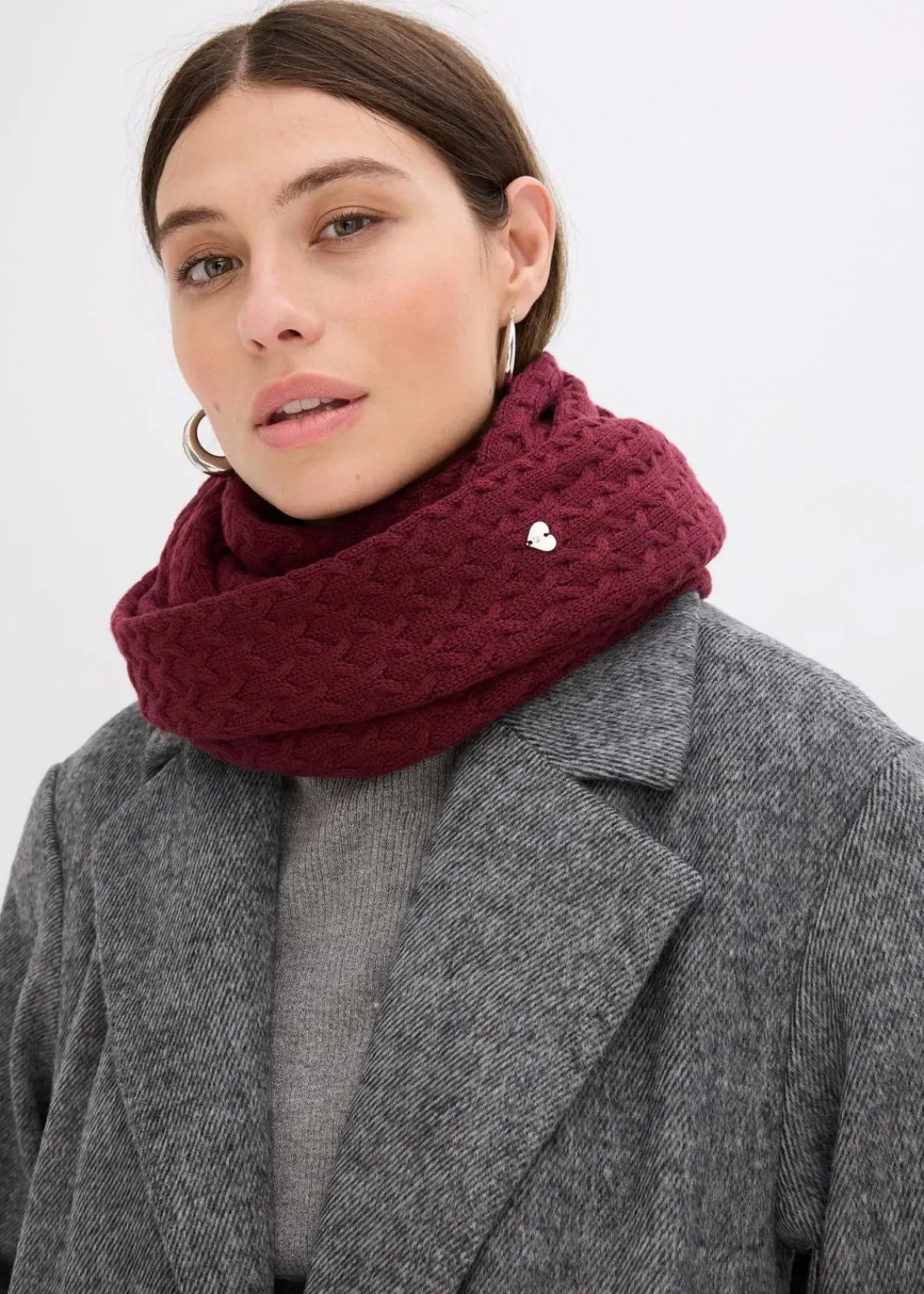 bonprix Schals & Tücher|Schuhe & Accessoires In Spezialgrößen·Tücher & Ponchos|Loop Schal mit Kaschmiranteil ahornrot