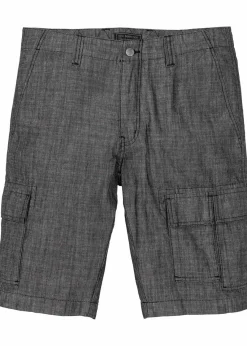 bonprix Hosen|Shorts|Loose Fit Cargo-Bermuda aus reiner Baumwolle schwarz
