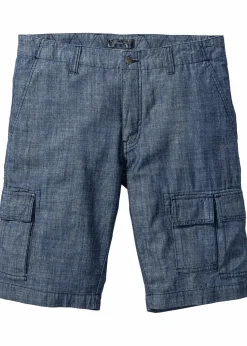 bonprix Große Größen|Shorts|Loose Fit Cargo-Bermuda aus reiner Baumwolle dunkelblau
