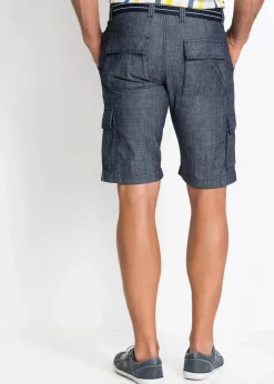bonprix Große Größen|Shorts|Loose Fit Cargo-Bermuda aus reiner Baumwolle dunkelblau