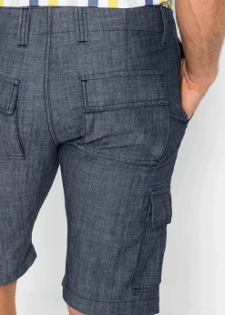 bonprix Große Größen|Shorts|Loose Fit Cargo-Bermuda aus reiner Baumwolle dunkelblau