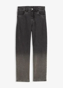 bonprix Jungen 9-16 Jahre·Bademode|Jungen 9-16 Jahre·Jeans|Loose Fit Jeans mit Farbverlauf, Straight dunkelgrau denim