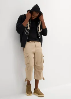 Loose Fit Stretch-3/4-Cargohose, extra weit|bonprix Hot