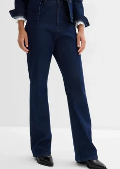 Loose Straight-Jeans High Waist, Bequembund mit Strass|bonprix Discount